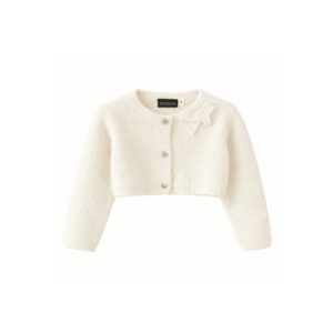 Cardigan pufos pentru fetite - 0.5243 - Alb - imagine