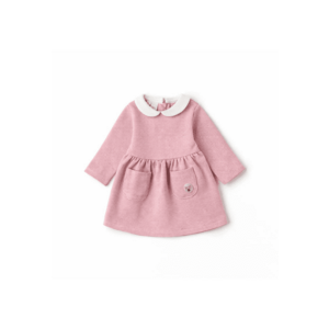 Rochie bebe fete iDO din jacquard cu guler alb si inchidere cu fermoar ascuns eleganta imagine