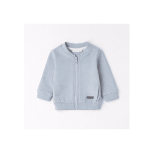 Hanorac tip bomber bebe baieti cu fermoar din fleece cu interior periat Albastru deschis imagine