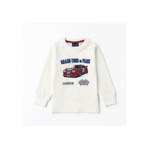 Bluza baieti din bumbac 100% cu imprimeu masina sport „Grand Tour de Paris” maneca lunga imagine