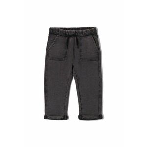Pantaloni baieti din bumbac fleece model prespalat talie elastica cu snur croiala lejera imagine