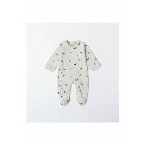 Salopeta lunga cu imprimeu pentru bebe baiat - 4.7182 - Gri - Gri/Albastru imagine