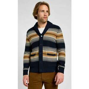 Pulover barbati - cardigan cu nasturi - gros - albastru - bumbac imagine