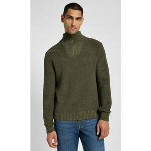 Pulover barbati - Half Zip - guler ridicat - verde - 50% lana - regular fit - imagine