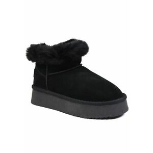 Ghete dama Hugh Platform piele intoarsa SCW421P12 - Negru imagine