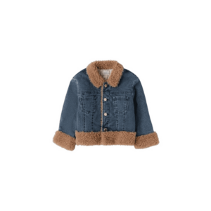 Jacheta fete din denim elastic cu detalii teddy captuseala matlasata si vatelina imagine