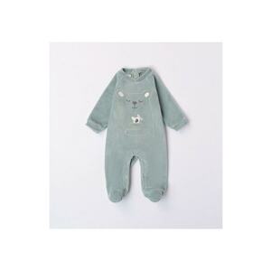 Salopeta plusata cu imprimeu pentru bebe baiat - I Do - 4.7173 - Verde - Alb/Verde/Gri imagine