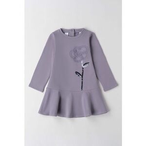 Rochie din amestec de bumbac cu paiete - Albastru prafuit imagine