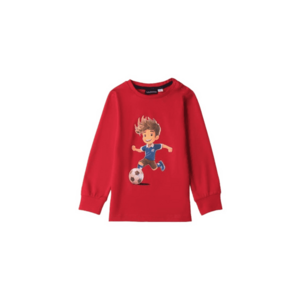 Bluza baieti din bumbac cu imprimeu fotbalis Rosu imagine