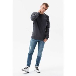Bluza sport din bumbac cu decolteu la baza gatului - Gri antracit - imagine