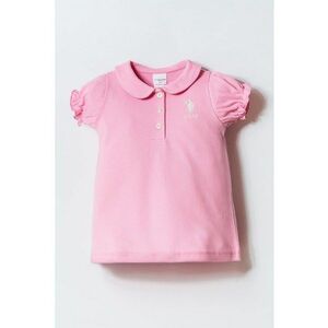 Tricou cu guler Peter Pan - Roz pastel imagine