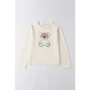 Bluza din amestec de bumbac cu imprimeu - Alb fildes/Negru/Maro deschis imagine