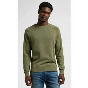 Pulover barbati - CLEAN RAGLAN SWEATER - ajustat - verde - bumbac imagine