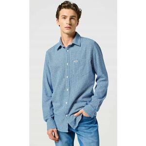 Camasa barbati - albastra - bumbac - regular fit - maneca scurta - fermoar si nasturi imagine