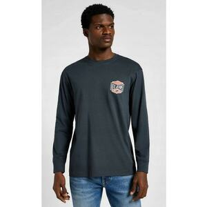 Tricou barbati - supradimensionat - imprimeu logo - negru - bumbac imagine