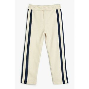 Pantaloni de trening cu garnituri laterale contrastante - Negru/Bej deschis imagine