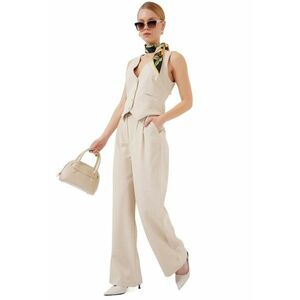 Compleu dama - Textil - Crem - Decolteu in V - imagine