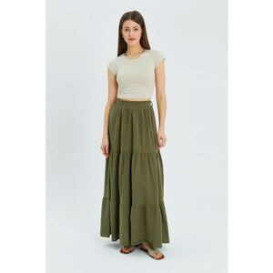 Fusta Maxi bumbac - kaki - Kaki imagine