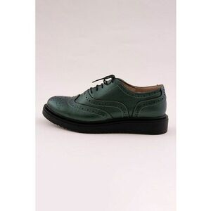 Pantofi brogue de piele - Verde inchis imagine