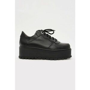 Pantofi de piele cu platforma - Negru imagine