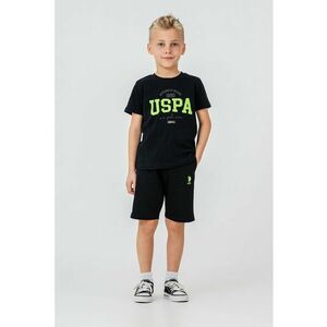 Trening scurt cu imprimeu logo contrastant - Negru/Verde lime imagine