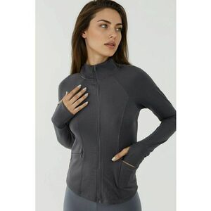 Bluza dama - mulata - guler inalt - gri - tricot - imagine