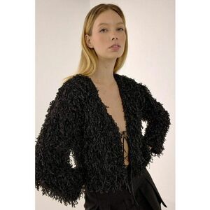 Cardigan dama - poliester/lycra - negru - imagine