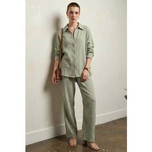 Costum dama - set din doua piese - bumbac - verde salvie - imagine