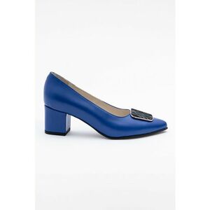 Pantofi de piele cu toc ascutit - Albastru royal imagine