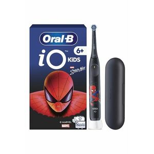 Periuta de dinti electrica iO Kids 1 capat de periaj - 1 trusa de calatorie - 3 moduri cu modul sensibil prietenos pentru copii - cronometru muzical de 2 minute - pentru varste de 6+ - Negru imagine