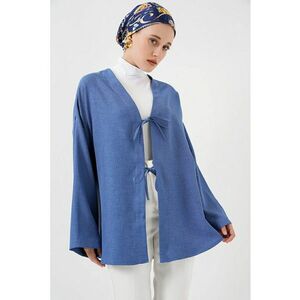 Kimono - lung - bleu marocan - amestec de in - imagine