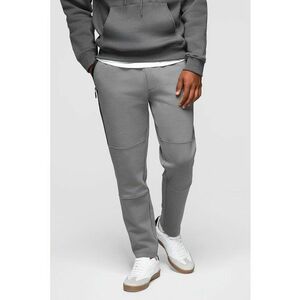 Pantaloni de trening din amestec de bumbac cu snur de ajustare - Gri imagine