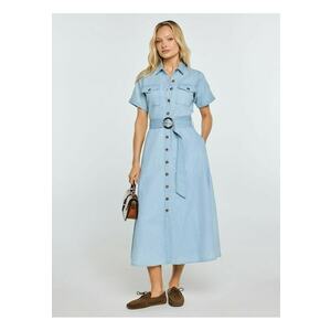 Rochie din denim cu maneca scurta Becca imagine