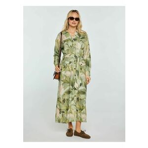 Rochie din amestec de in cu imprimeu floral Jala imagine