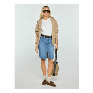 Fusta midi din denim cu slit in fata Zoe 462 imagine