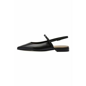 Balerini slingback de piele cu varf acsutit - Negru imagine