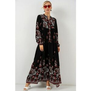 Rochie maxi HiCCUP BDART - decolteu in V - captusita - textil - rosu inchis imagine