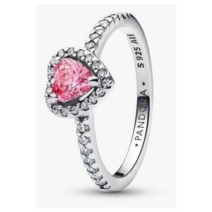 Inel in forma de inimioara Roz Pave Zirconiu din Argint 925 imagine