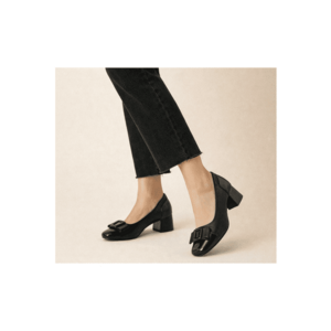 Pantofi eleganti - dama - M480010A negru - piele naturala - toc imagine