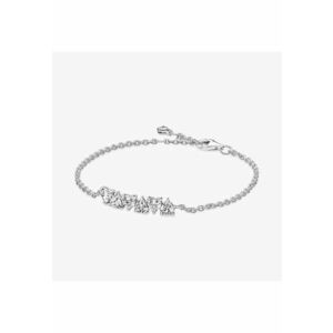Bratara Endless tip lant cu inimioare Zirconiu din Argint 925 - 18cm imagine