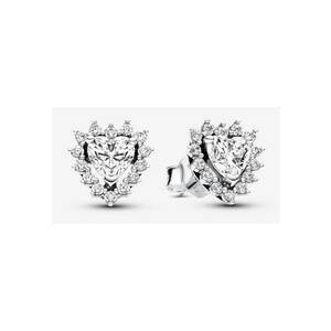 Cercei stralucitori tip Halo in forma de inima - Argint 925 imagine