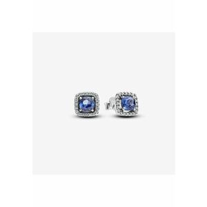 Cercei tip halo albastru stralucitor pave Zirconiu - Argint 925 imagine