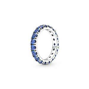 Inel Stralucitor tip Eternity Cristale albastre din Argint 925 - imagine
