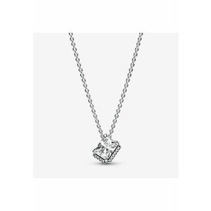 Colier cu Pandantiv tip Halo stralucitor dreptunghiular Zirconiu Argint 925 - 45cm imagine