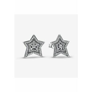 Cercei tip Stea asimetrica de inspiratie Celesta din Zirconiu si Argint 925 imagine