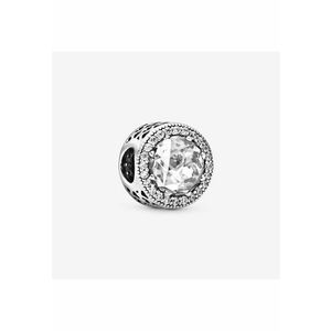 Talisman Halo rotund Stralucitor Zirconiu cu inimioare - Argint 925 imagine