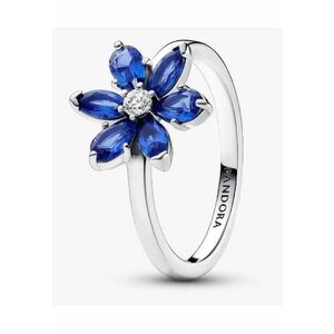 Inel stralucitor cu grup pentru ierbar Cristal Albastru din Argint 925 - imagine