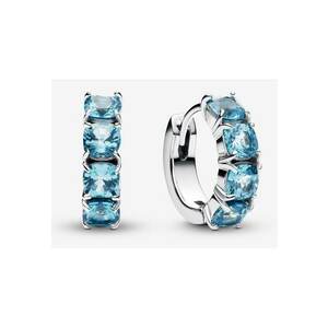 Cercei rotunzi Cristal albastru deschis - Argint 925 imagine