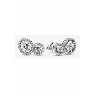 Cercei tip halo dublu stralucitor pave Zirconiu - Argint 925 imagine