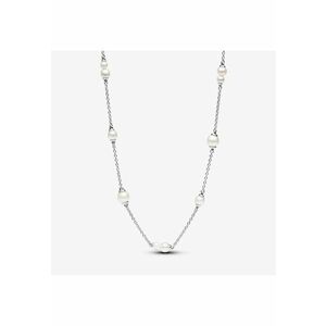 Colier tip lant clasic cu perle de apa dulce Argint 925 - 45cm imagine